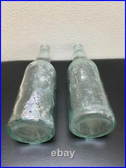 Two Antique Embossed Mercury Quandt Brewing Co. Troy NY Bottles Old & Rare