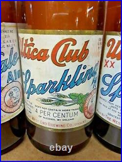 Utica Club Ale, India, Set 4 diff. PAPER LABEL BEER BOTTLE West End Brg Utica NY
