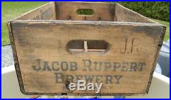 VINTAGE 1937 JACOB RUPPERT BEER 12oz STINIE BOTTLE CRATE WOOD BOX SIGN NEW YORK
