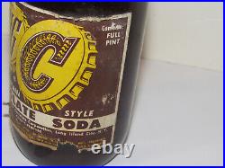 VINTAGE 1960s'BIG C' CHOCOLATE SODA BOTTLE! UNOPENED! 16 OZ! L. I. C, NY! SHAKE