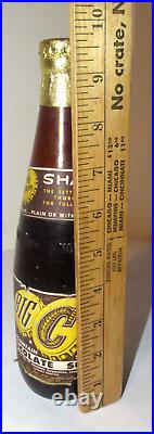 VINTAGE 1960s'BIG C' CHOCOLATE SODA BOTTLE! UNOPENED! 16 OZ! L. I. C, NY! SHAKE