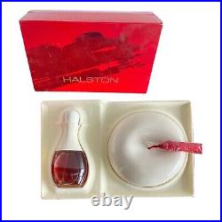 VINTAGE Halston New York Perfumed Bath Powder Talc + Spray Bottle Box Gift Set