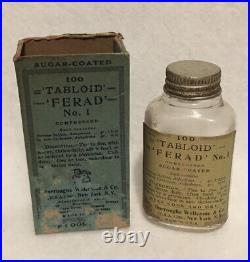 VINTAGE MEDICINE BOTTLE Burroughs Welcome & Co. New York Ferad No. 1