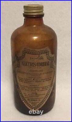 VINTAGE MEDICINE BOTTLE Rio Chemical Company New York Aletris Cordial