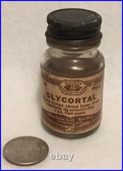 VINTAGE MEDICINE BOTTLE schieffelin company New York Adrenal Cortex EST. 1794