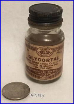 VINTAGE MEDICINE BOTTLE schieffelin company New York Adrenal Cortex EST. 1794