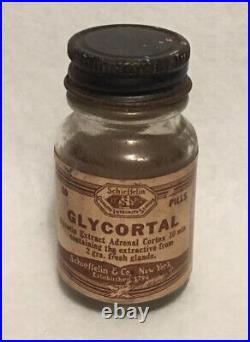VINTAGE MEDICINE BOTTLE schieffelin company New York Adrenal Cortex EST. 1794
