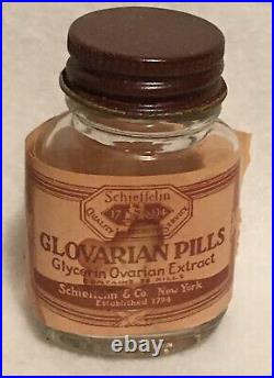 VINTAGE MEDICINE BOTTLE schieffelin company New York Ovarian Extract EST. 1794