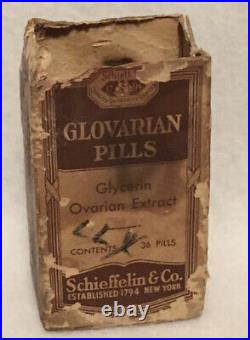 VINTAGE MEDICINE BOTTLE schieffelin company New York Ovarian Extract EST. 1794