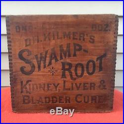 VTG DR KILMER SWAMP ROOT CURE BINGHAMTON NY Box Wood Crate SCARCE GUC NO RESERVE