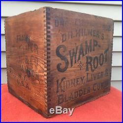 VTG DR KILMER SWAMP ROOT CURE BINGHAMTON NY Box Wood Crate SCARCE GUC NO RESERVE