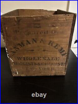 VTG Murray & Lanman's Florida Water Wooden Crate Advertisement New York Druggist