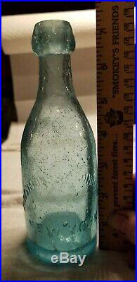 Very Crude Blue Fitzsimons & McDonough Blob Top Soda New York Monogrammed