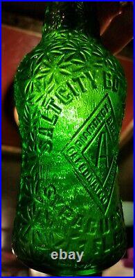Very Fancy Salt City Bottling Co Syracuse New York Emerald Green Very Decorative