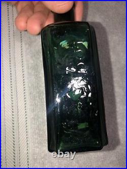 Very Nice 1860s Deep Teal Green G. W Merchant Chemist Lockport NY Bottle