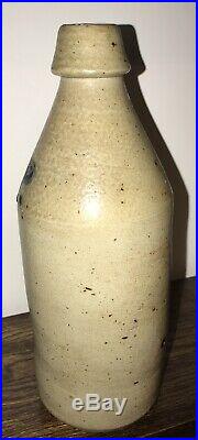 Very Nice Newburgh NY Cobalt Script Stoneware Beer Bottle Cunningham & Powers