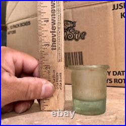 Very Rare Poison Bottle Dosage Cup Minor's Rat Destroyer New York NY Aqua 1890s