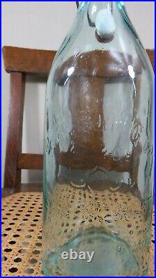 Very Rare Whittled Large Pretty Light Blue Ok Bottling Blob Top Bottle New York