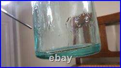 Very Rare Whittled Large Pretty Light Blue Ok Bottling Blob Top Bottle New York