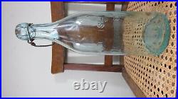 Very Rare Whittled Large Pretty Light Blue Ok Bottling Blob Top Bottle New York