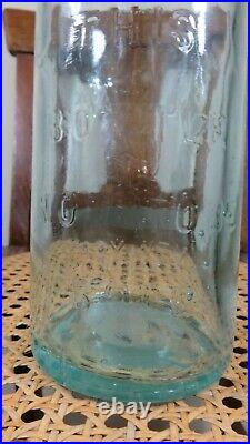 Very Rare Whittled Large Pretty Light Blue Ok Bottling Blob Top Bottle New York