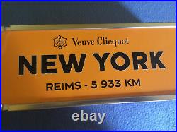 Veuve Clicquot Champagne Empty NEW YORK Arrow Metal Bottle Case/Tin Sign NYC