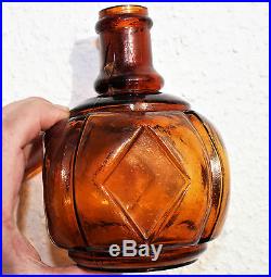 Victorian Amber New York Glass Hayward Advertising Fire Grenade Bottle Antique