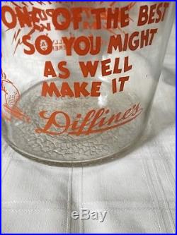 Vintage 1 Gallon Wide Mouth Milk Bottle Diffine's Dairy Niagara Falls New York