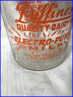 Vintage 1 Gallon Wide Mouth Milk Bottle Diffine's Dairy Niagara Falls New York