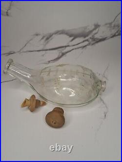 Vintage 1800's Gotham Co Ny, Baby Bottle With Wood Cork And Nipple