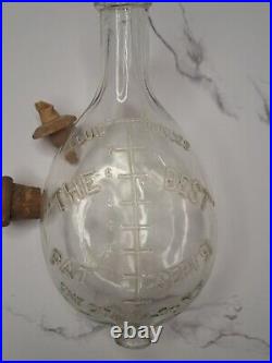 Vintage 1800's Gotham Co Ny, Baby Bottle With Wood Cork And Nipple