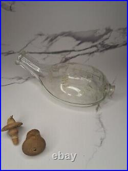 Vintage 1800's Gotham Co Ny, Baby Bottle With Wood Cork And Nipple