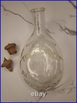 Vintage 1800's Gotham Co Ny, Baby Bottle With Wood Cork And Nipple