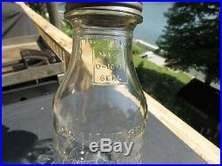 Vintage 1932 Amco Corporation 1 Qt Oil Bottle & Dover Funnel Chicago & Ny