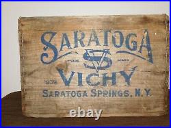 Vintage 1939 Saratoga Springs Ny Vichy Spring Co Wood 12 Water Bottle Box