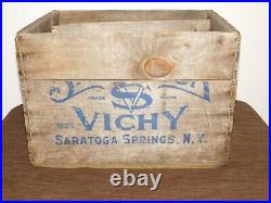 Vintage 1939 Saratoga Springs Ny Vichy Spring Co Wood 12 Water Bottle Box