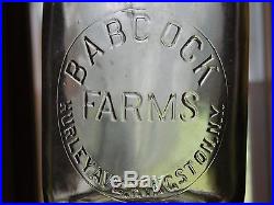 Vintage 1946 Babcock Farms Kingston Ny Cream Top 1 One Quart Milk Bottle