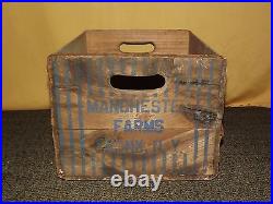 Vintage 1960 Manchester Farms Bronx Ny Wood Milk Bottle Box