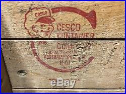 Vintage 1961 Borden Co. Wooden Milk Bottle Crate Brooklyn NY EXQUISITE