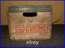 Vintage 1961 Gold Medal Farms Bronx Ny Wood Milk Bottle Box