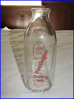 Vintage 1966 Huntington Dairy Inc Ny LI 1 Quart Milk Bottle