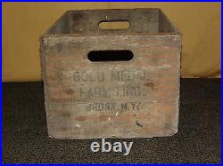 Vintage 1967 Gold Medal Farms Bronx Ny Wood Milk Bottle Box