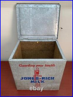 Vintage 40-50's Jones-Rich Dairy Metal Porch Milk Bottle Delivery Box Buffalo NY