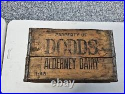 Vintage Advertising Wooden Crate Dodds Alderney Farm Dairy Buffalo New York