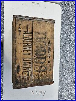 Vintage Advertising Wooden Crate Dodds Alderney Farm Dairy Buffalo New York