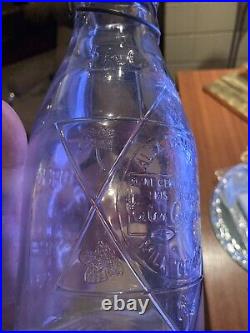 Vintage Alex Campbell Milk Bottle A. C. M. Co Quart rare New York Snap cap Lid