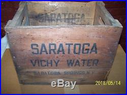 Vintage / Antique Saratoga Vichy Water Wooden Crate Saratoga Springs, N. Y