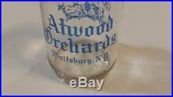 Vintage Atwood Orchards Milk Bottle, Plattsburgh, N. Y. Adirondaks 1/2 Pint