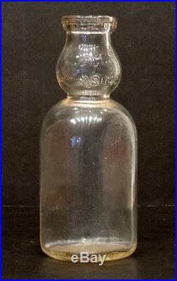 Vintage BRIGGS & SONS DAIRY Quart Glass CREAM-TOP MILK BOTTLE Dunkirk New York
