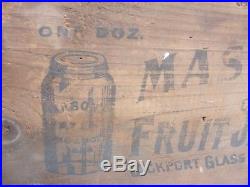 Vintage Ball Mason Fruit Jar WOOD SHIPPING CRATE Lockport Glass Works NY 1858